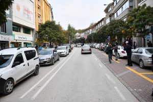 Bursa İneg&ouml;l'de yatay parklanma uygulaması başladı