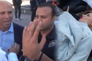 Eşini ambulansta g&ouml;r&uuml;nce zor sakinleşti