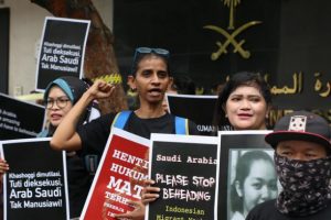 Endonezya'da Suudi Arabistan'daki idam protesto edildi