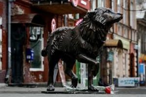 Rusya'da vefakar k&ouml;peğin heykeli dikildi