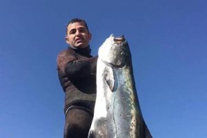 En b&uuml;y&uuml;k avını yakaladı... Tam 40 kilo!
