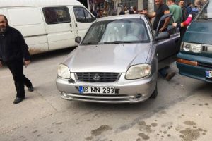 Bursa'da bir kişinin yaralandığı zincirleme kaza kamerada
