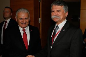 Yıldırım Macaristan Meclis Başkanı K&ouml;ver ile g&ouml;r&uuml;şt&uuml;