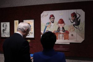 Yusuf Franko'nun İnsanları: Bir Osmanlı B&uuml;rokratının Karikat&uuml;rleri sergisi ziyarete a&ccedil;ıldı
