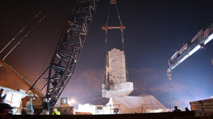 Hasankeyf'te Eyyubi Camisi'nin taşınma s&uuml;reci başladı