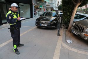 Kaldırım işgaline 'drone'li denetim