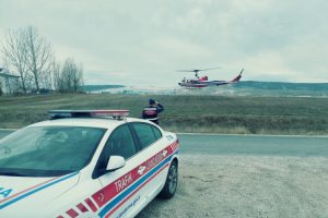 Jandarmadan helikopterli trafik denetimi