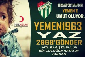 Minik Bursasporlulardan YEMEN i&ccedil;in &ccedil;ağrı