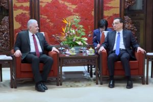 Binali Yıldırım Çin Başbakanı Kıçiang'ı kabul etti