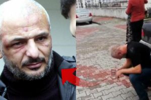 Şok saldırı! Evinin &ouml;n&uuml;nde biber gazı sıkıp d&ouml;vd&uuml;ler...
