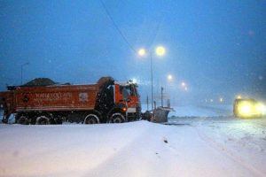 D-100 kara yolunun Bolu Dağı kısmında yoğun kar yağışı