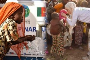 Gamze Özçelik ve gönüllüler Kamerun'da su kuyuları açtı