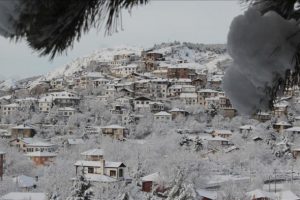 Beypazarı konaklarında kar manzarası