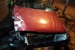 Aniden frene basınca kaza ka&ccedil;ınılmaz oldu