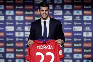 Atletico Madrid yeni transferi Morata'yı tanıttı