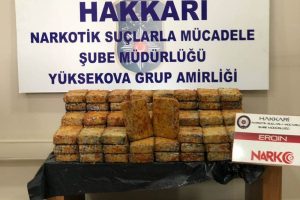 Yabancı plakalı ara&ccedil;ta 56 kilo eroin bulundu