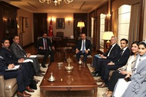 &Ccedil;avuşoğlu Katar Kalkınma Fonu Direkt&ouml;r&uuml; el-Kevari'yi kabul etti