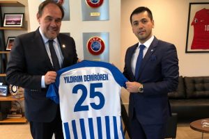 TFF Başkanı Demir&ouml;ren, BB Erzurumspor Başkanı &Uuml;neş ile bir araya geldi