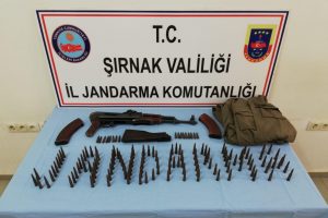 PKK'lıların sakladığı kalaşnikof ve ve mermiler bulundu