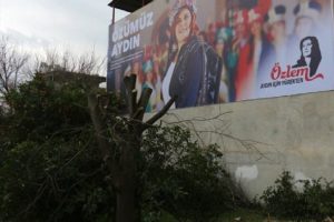 &Ccedil;er&ccedil;ioğlu'nun afişi i&ccedil;in ağa&ccedil; kesilmesine tepki: Yazık g&uuml;nah değil mi?