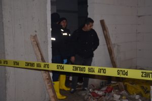 Hastane inşaatında kahreden kaza