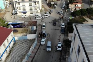 Koku paniğinin yaşandığı alan havadan g&ouml;r&uuml;nt&uuml;lendi