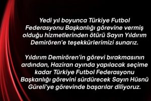 Kul&uuml;pler Birliği'nden Yıldırım Demir&ouml;ren'e teşekk&uuml;r