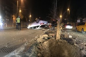 Takla atan ara&ccedil;tan burnu bile kanamadan &ccedil;ıktı
