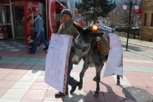Yozgat'ta eşekli eylem
