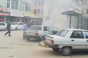 Bagajındaki yangın s&ouml;nd&uuml;r&uuml;c&uuml; sayesinde faciadan d&ouml;n&uuml;ld&uuml;