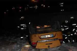 Metrelerce y&uuml;kseklikten u&ccedil;uruma yuvarlandılar