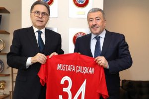 Mustafa &Ccedil;alışkan'dan TFF Başkanı H&uuml;sn&uuml; G&uuml;reli'ye ziyaret