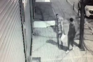Sokak hayvanlarının mama kabını &ccedil;alan hırsızlar kamerada