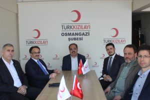 Bursa Osmangazi Kaymakamı Orhan'dan Kızılay'a hayırlı olsun ziyareti