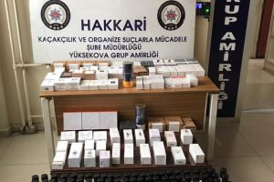 Hakkari'de ka&ccedil;ak parf&uuml;m, sa&ccedil; losyonu ve t&uuml;t&uuml;n ele ge&ccedil;irildi