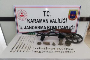 Jandarmadan tarihi eser ka&ccedil;ak&ccedil;ılarına operasyon