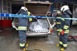 LPG'li otomobil patladı