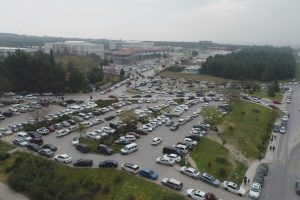 Bursa'da Milli Savunma Üniversitesi sınavları yoğunluğu havadan görüntülendi