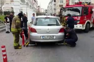 Yangına giden itfaiyenin hatalı park m&uuml;cadelesi