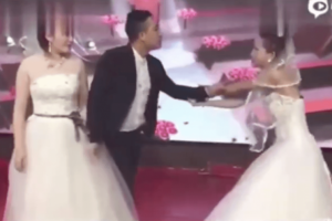 Eski sevgilisinin d&uuml;ğ&uuml;n&uuml;n&uuml; gelinlikle basan &Ccedil;inli kadının videosu viral oldu