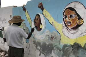 Sudanlı gen&ccedil;ler devrimi duvar resimleriyle anlatıyor