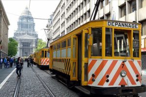 Br&uuml;ksel'de 150 yıllık tramvaylar g&ouml;r&uuml;c&uuml;ye &ccedil;ıktı