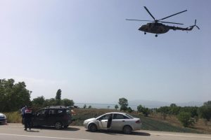 Bursa İznik yolunda trafik, havadan denetlendi