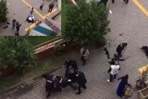 Kadınlar birbirine girdi! O anlar b&ouml;yle g&ouml;r&uuml;nt&uuml;lendi!