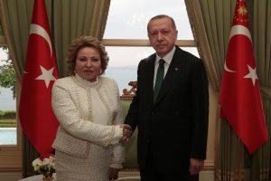 Cumhurbaşkanı Erdoğan Rusya Federasyon Konseyi Başkanı Matviyenko'yu kabul etti