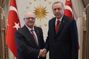 Cumhurbaşkanı Erdoğan, Kanada Senatosu Başkanı George J. Furey'i ile g&ouml;r&uuml;şt&uuml;