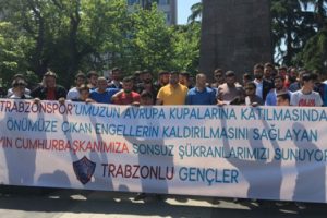 Trabzonspor taraftarından Erdoğan'a teşekk&uuml;r