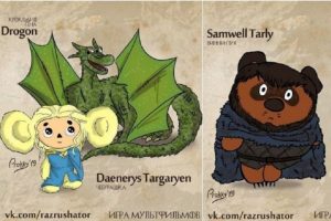 Sovyet &ccedil;izgi film karakterleri Game of Thrones karakterlerine d&ouml;n&uuml;şt&uuml;