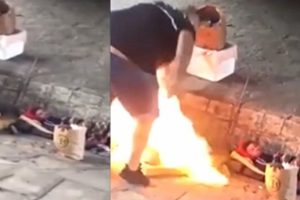 2 m&uuml;ltecinin &uuml;zerine benzin d&ouml;k&uuml;p yaktılar