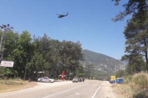 Antalya'da helikopter destekli trafik uygulaması